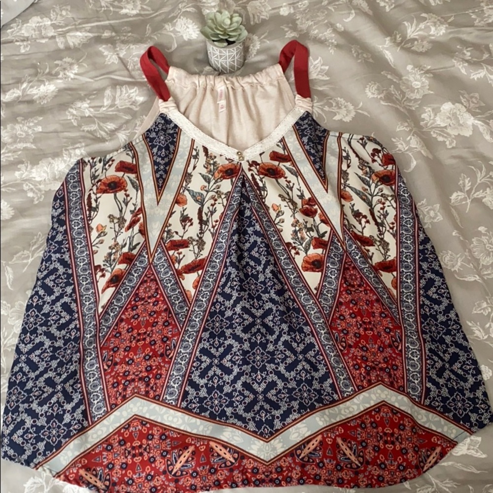 XL Xhilaration Floral Tank Top Blouse